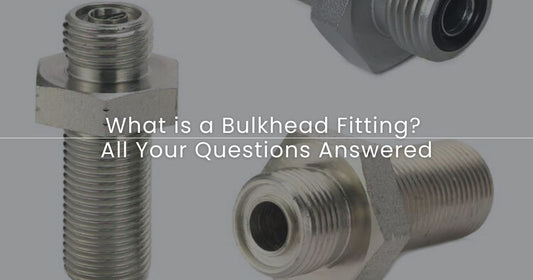 Close-up image of metal bulkhead fittings