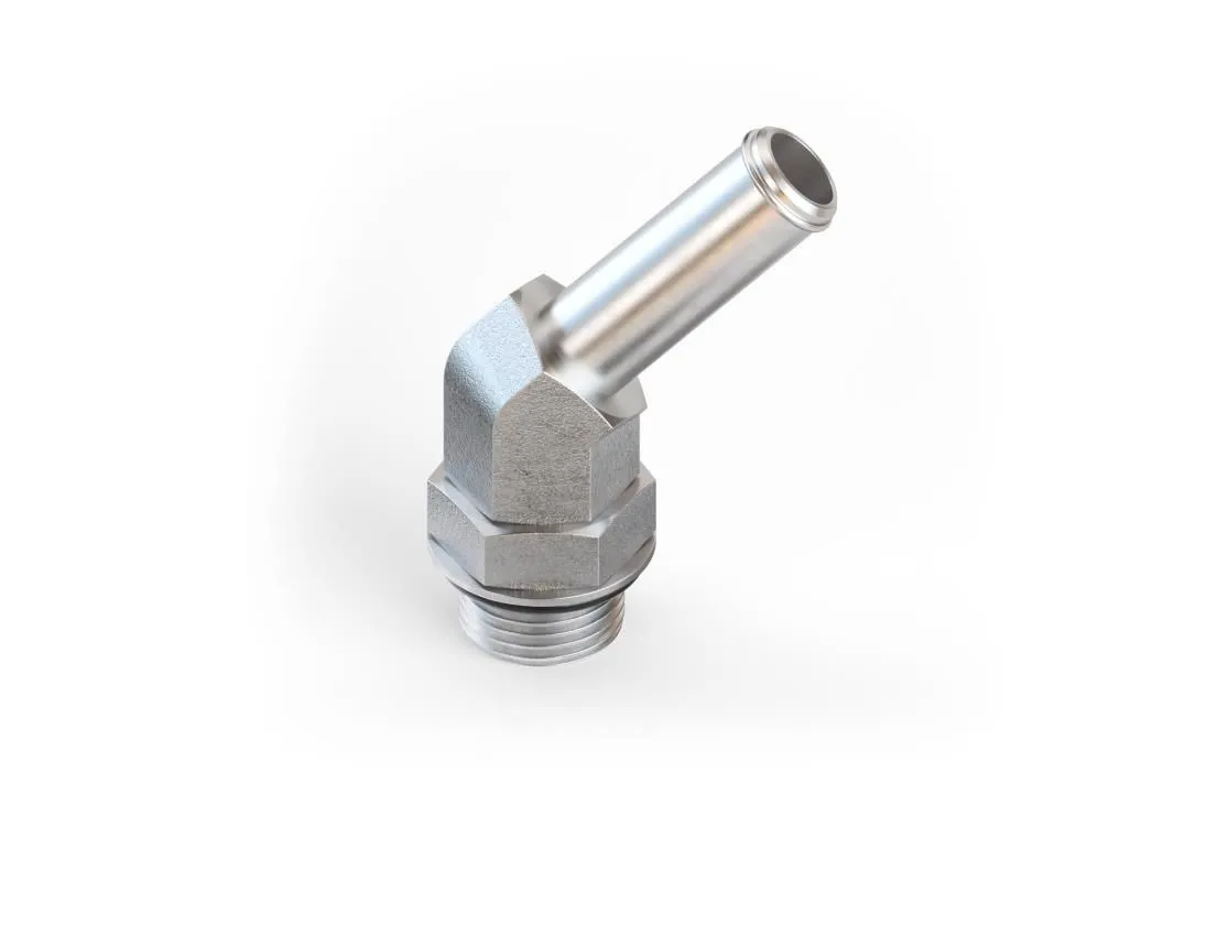 4603 Beaded Hose - Male Orings Elbow 45 Degree