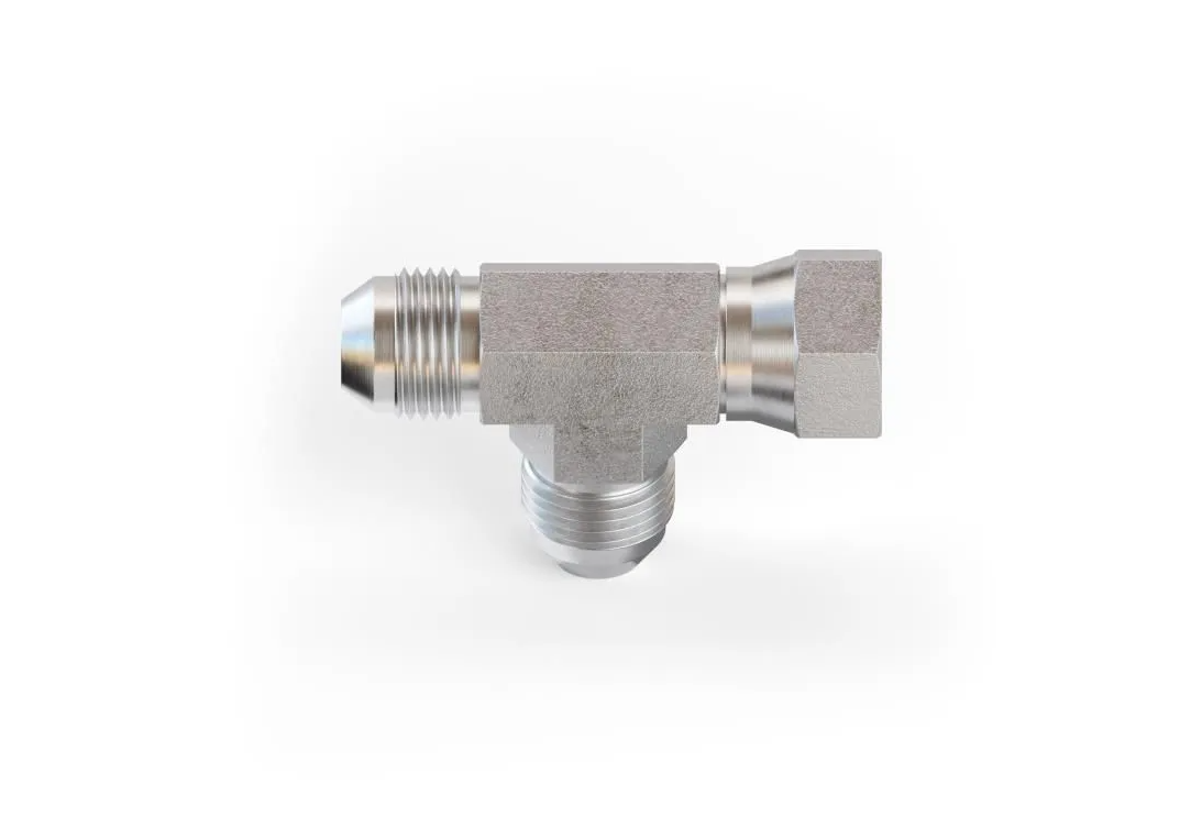 6602 Male Jic - Female Jic Swivel - Male Jic Run Tee