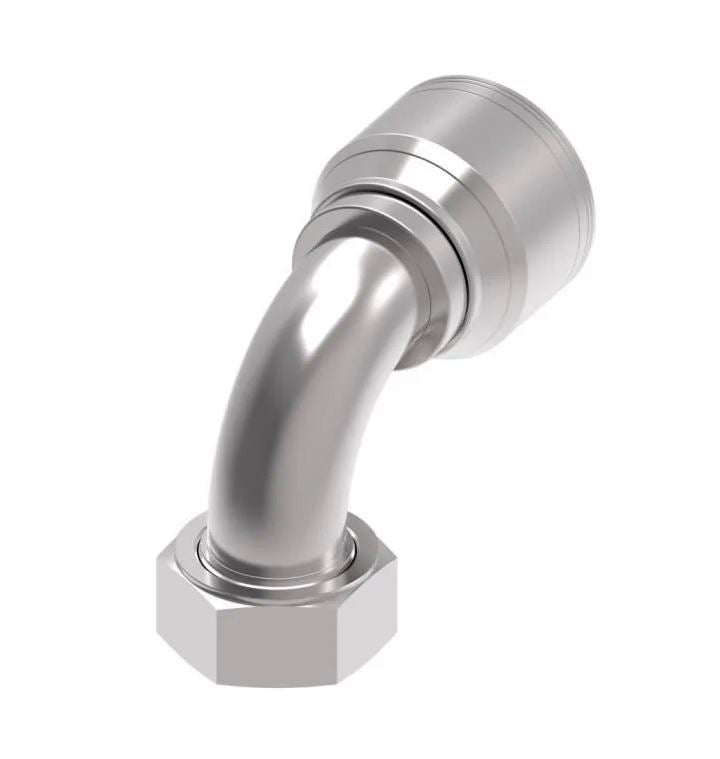 FEMALE FLAT FACE O-RING SWIVEL 90 DEGREE ELBOW BITE TO WIRE