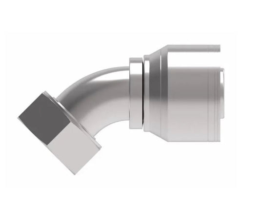 FEMALE FLAT FACE O-RING SWIVEL 45° ELBOW BITE TO WIRE