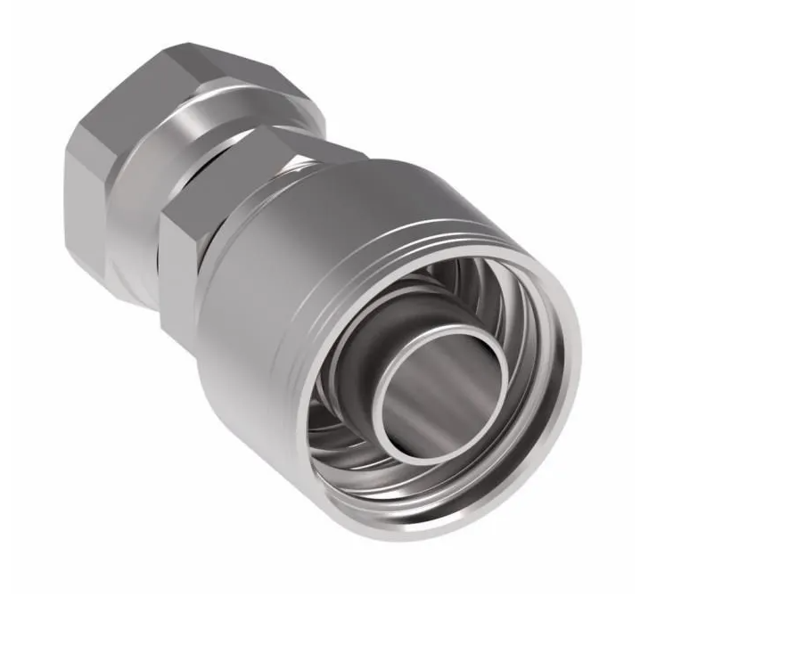 37° FEMALE HYDRAULIC HOSE END SWIVEL CRIMP FITTING