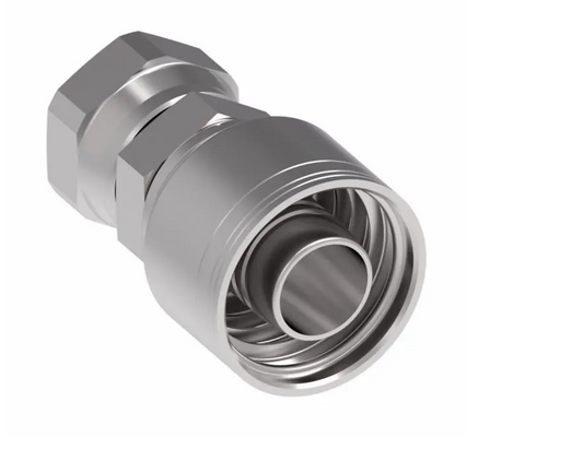 37° FEMALE HYDRAULIC HOSE END SWIVEL CRIMP FITTING