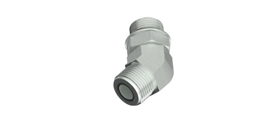 FF-6802 Flat Face Male Oring - Male Oring Elbow 45 Degree
