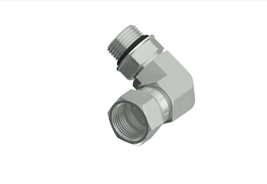 FF-6809 Flat Face Female Oring - Male Oring Elbow 90 Degree
