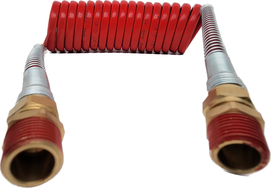 1RAH140136  5FT Rubber Air Line Hose Red 3/8"" hose I.D - 1/2"" end fittings Working Pressure: 225psi Burst Pressure: 900psi Working temp.: -40℃~+93℃"