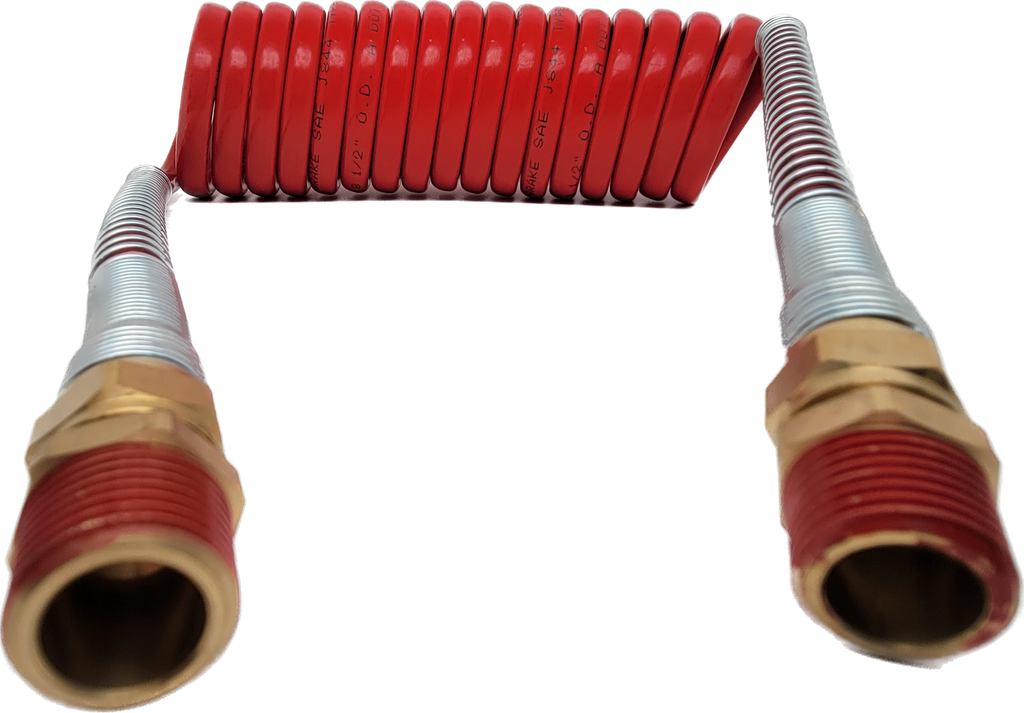 1RAH140136  5FT Rubber Air Line Hose Red 3/8"" hose I.D - 1/2"" end fittings Working Pressure: 225psi Burst Pressure: 900psi Working temp.: -40℃~+93℃"