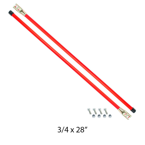 REPLACES 1308105 SAM PLOW PARTS, 3/4 X 28 INCH FLUORESCENT ORANGE BOLT-ON BUMPER MARKER SIGHT RODS WITH HARDWARE