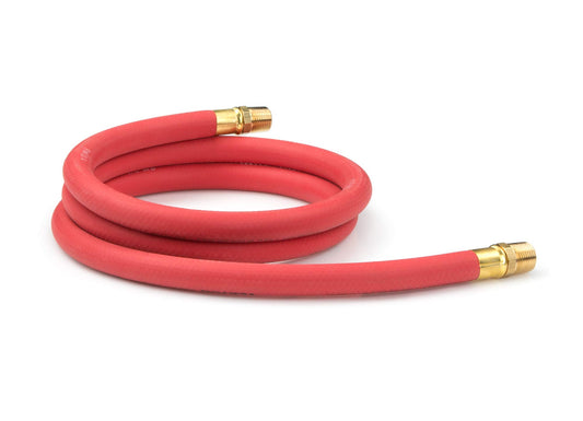 RAH140134 12 FT Rubber Air Line Hose Red 3/8" hose I.D - 1/2" end fittings Working Pressure: 225psi Burst PressureL 900psi Working temp.: -40℃~+93℃"