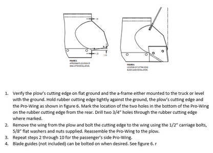 (Pack of 2) Pro-Wing PW22 Rubber Edges for Buyers 0020500, 20500 Snow Plow Blade (1" x 10" x 12")