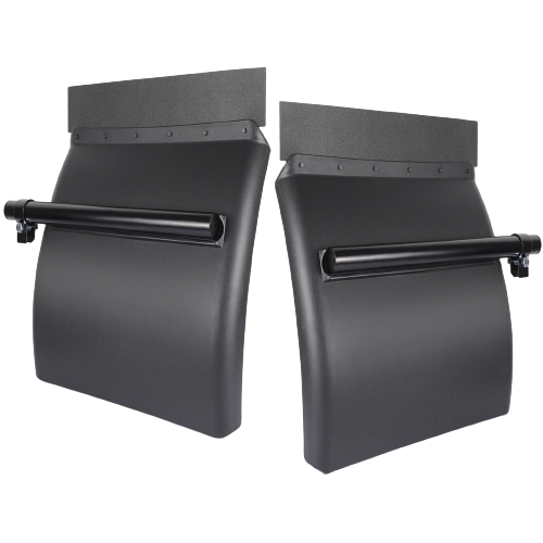 10714 24 Inch Poly Quarter Fenders With Tube Style Mounting Arms, Clamps & Mud Flaps - Pair