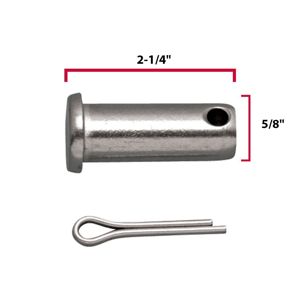 REPLACES 93040K WESTERN CLEVIS PIN 5/8 X 2.25 STEEL ZYC W/COTTER PIN